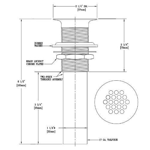 A diagram of the T&S Glass Filler Drip Pan and Drain Assembly.