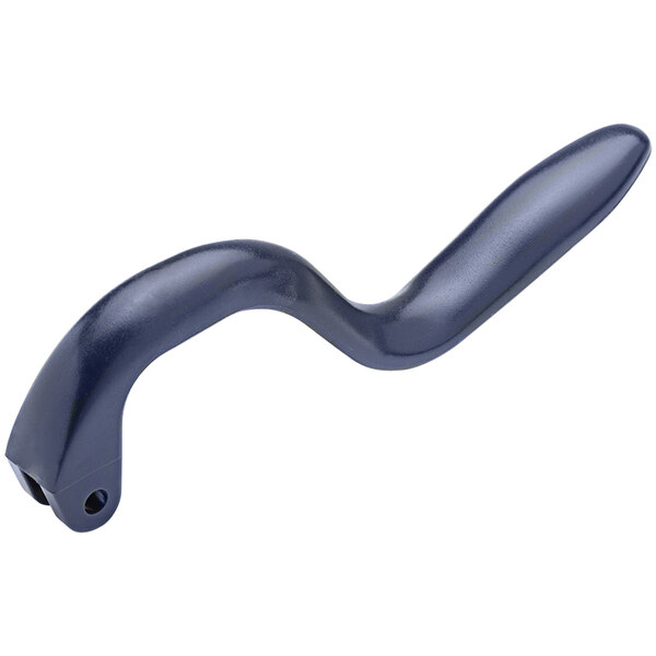 A blue curved plastic handle for a T&S pre-rinse spray valve.