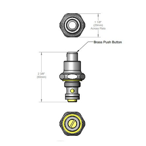 A diagram of a T&S Bonnet Assembly with a metal nut and bolt.