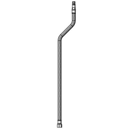 A black and white drawing of a T&S braided supply hose.