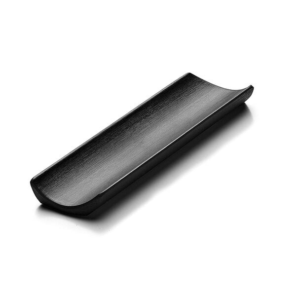 A black rectangular Elite Global Solutions Zen towel plate.