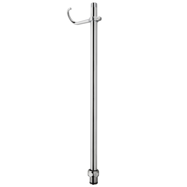 A T&S stainless steel 18" riser assembly with a white background.