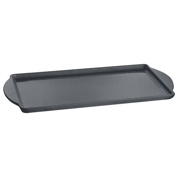 A black rectangular Tablecraft granite tray with a handle.