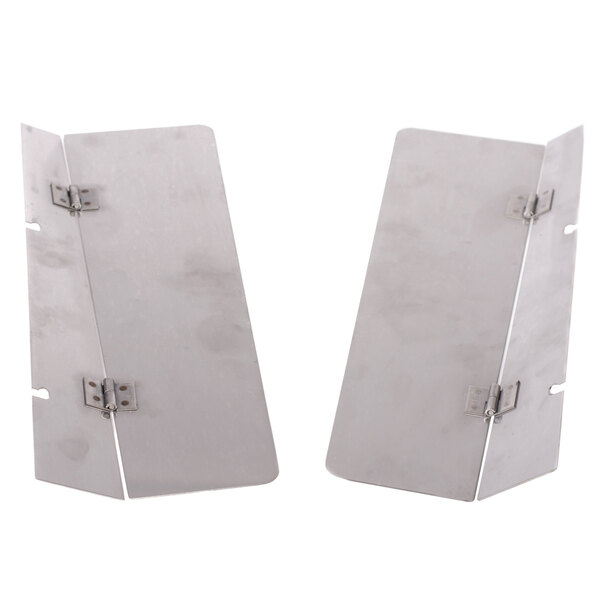 A pair of metal plates with holes in them.