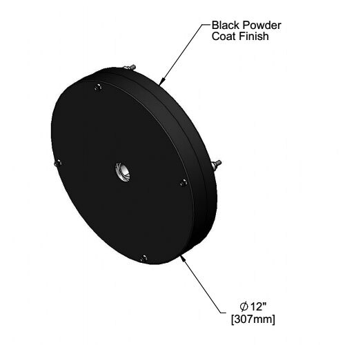 A black plastic disc with a black hole in the center.