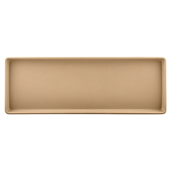 An Elite Global Solutions rectangular brown tray.
