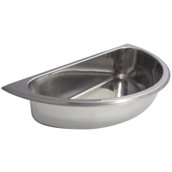 A Bon Chef stainless steel food pan with a handle.