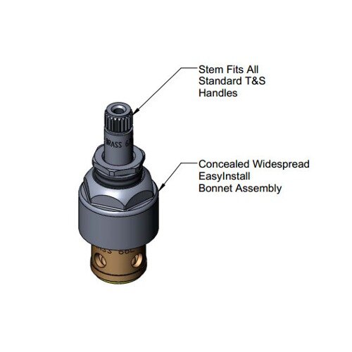 A T&S adapter with female connections for 7/8-20 UN and 3/4-14 UN valves.