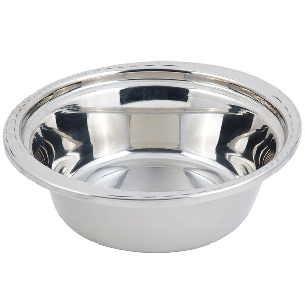 A stainless steel Bon Chef Arches casserole food pan with a handle.