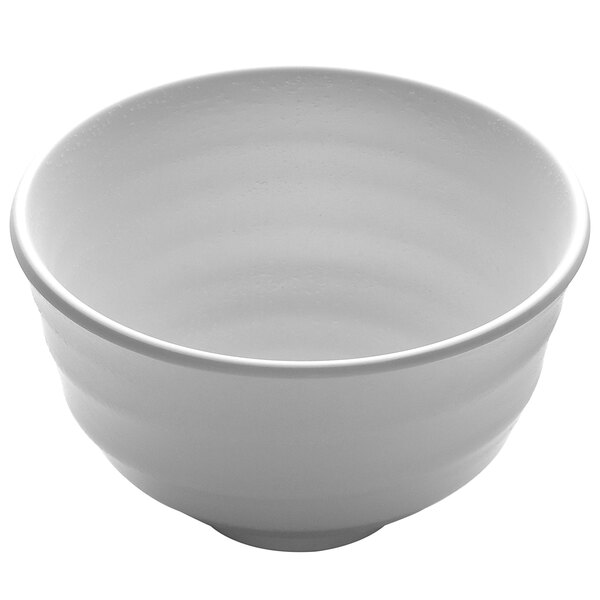 A white Elite Global Solutions Zen melamine bowl.