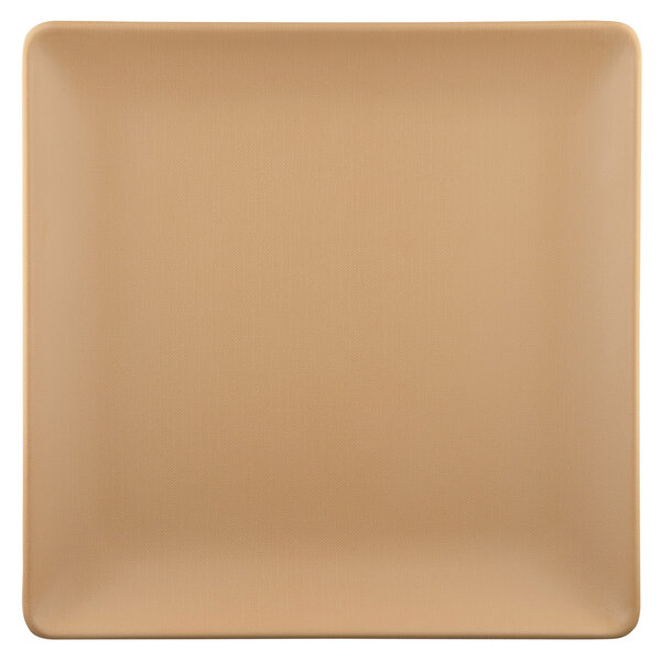 An Elite Global Solutions square plate in beige.