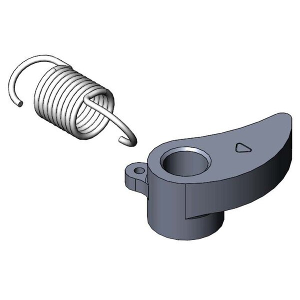 The T&S ratchet lever repair kit includes a metal rod and a wire spring.