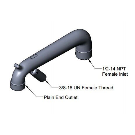 A diagram of a T&S polished chrome spout assembly with bottom support clevis for a B-0650 faucet.