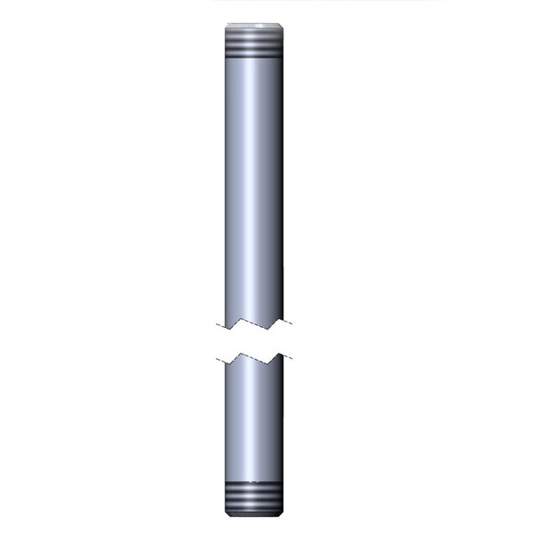 A chrome plated metal cylindrical riser with a black handle.