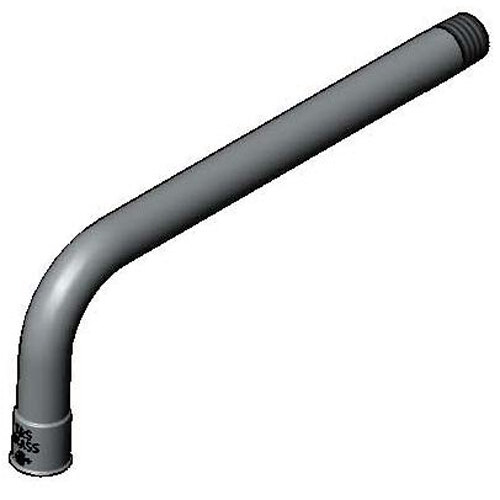 A grey pipe with a long black handle.