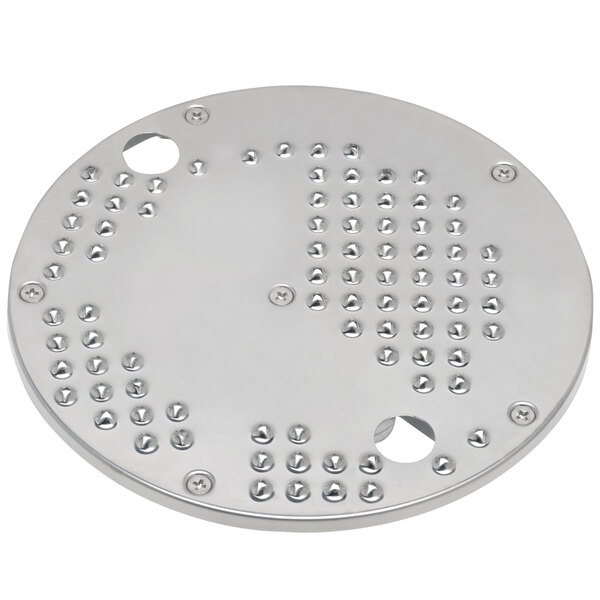 A Waring 5/64" stainless steel grating / shredding disc with holes.