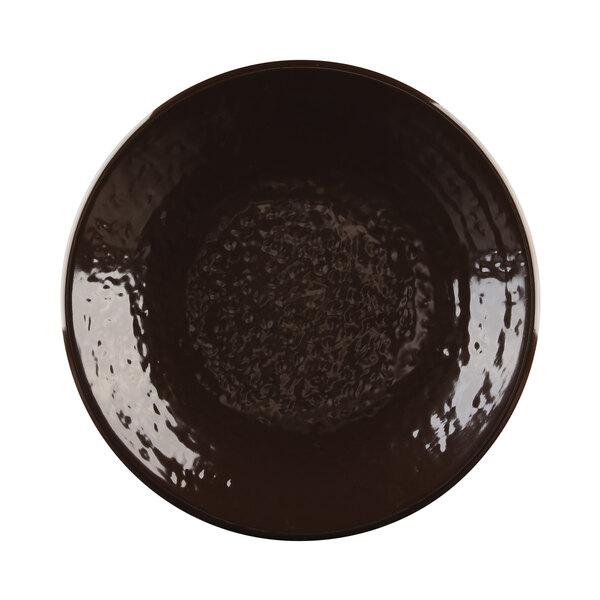 A dark purple Elite Global Solutions round plate with a textured surface.