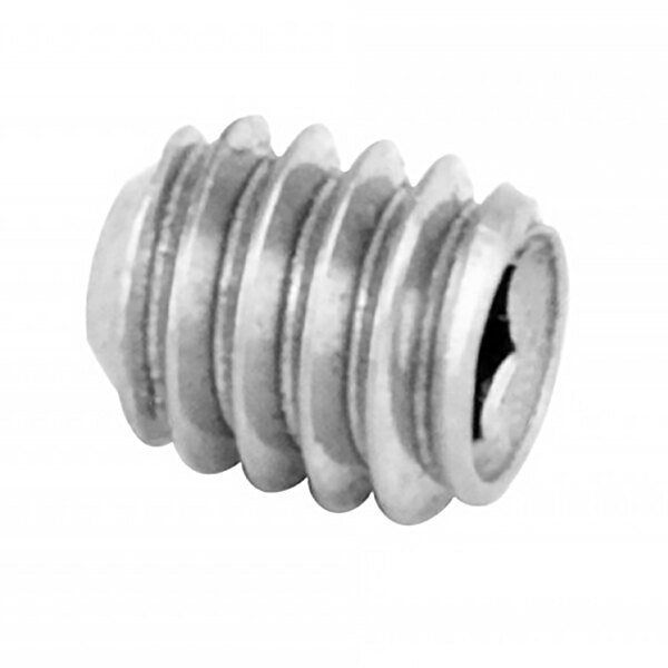 A T&S faucet set screw with a metal head.