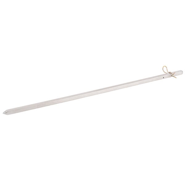 A long white metal bar with a gold handle.
