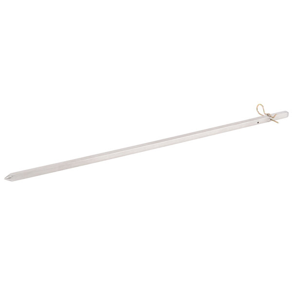 A long white metal bar with a gold handle.