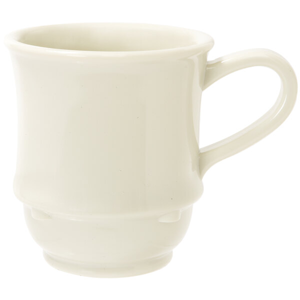 A white GET Princeware plastic coffee mug with a handle.