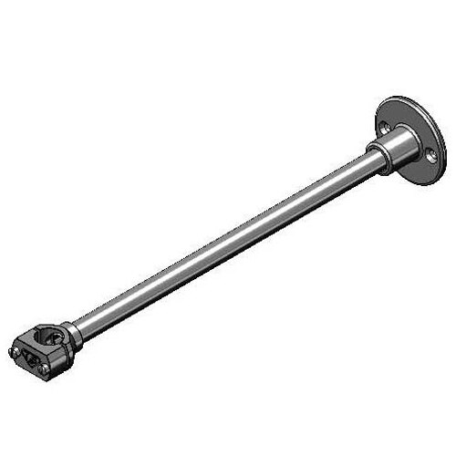 A T&S wall bracket assembly with a long metal rod and a screw.
