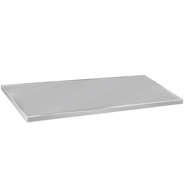 An Advance Tabco stainless steel countertop.