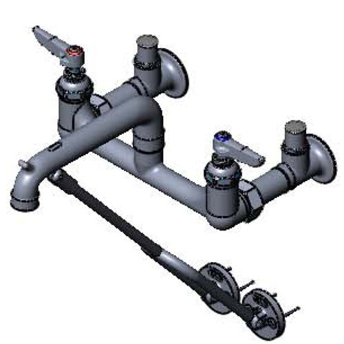 T&S B0651RGH Wall Mount Rough Chrome Mop Sink Faucet with 8