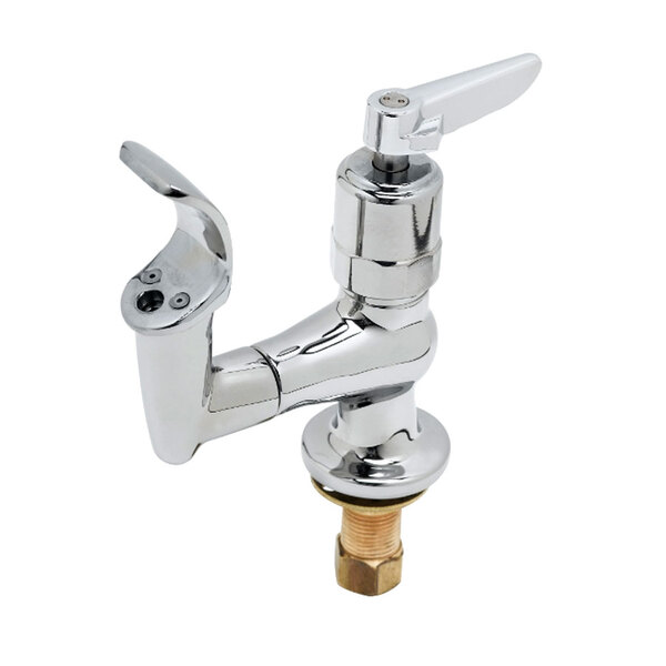 A T&S brass bubbler faucet with a lever handle.
