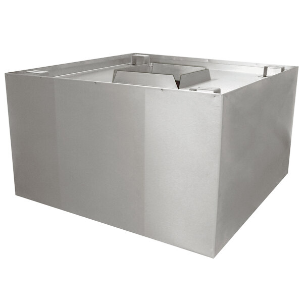 A large stainless steel box with a square top.