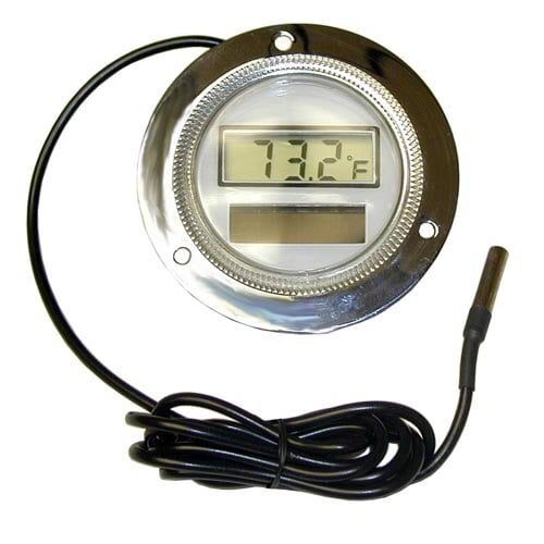 An All Points solar digital thermometer with a 2" dial and a 3" flange.
