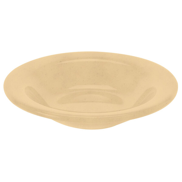 A tan GET SuperMel bowl on a white surface.