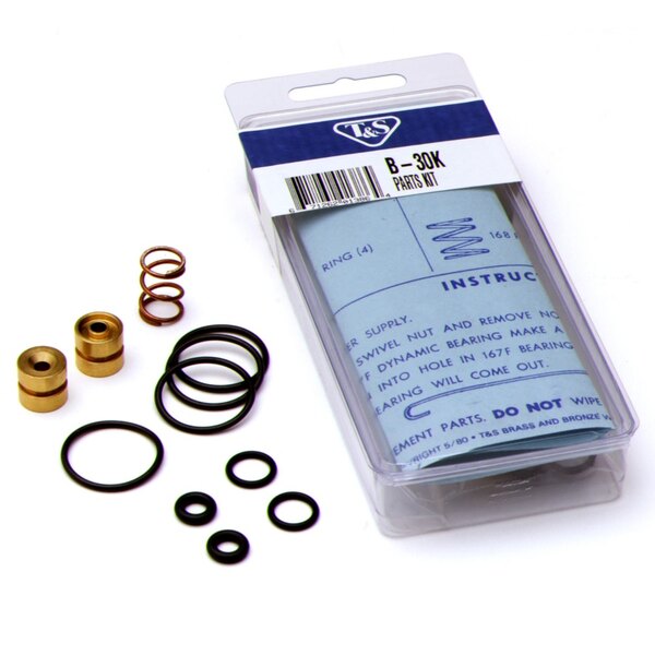 A T&S B30K Wok Wand Parts Kit package with rubber seals and springs.
