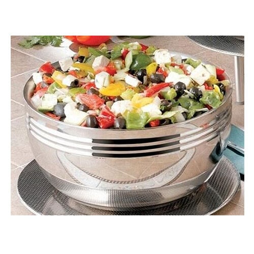A Bon Chef Cold Wave bowl filled with salad on a table.