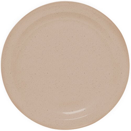 A beige GET SuperMel plate with a speckled design.