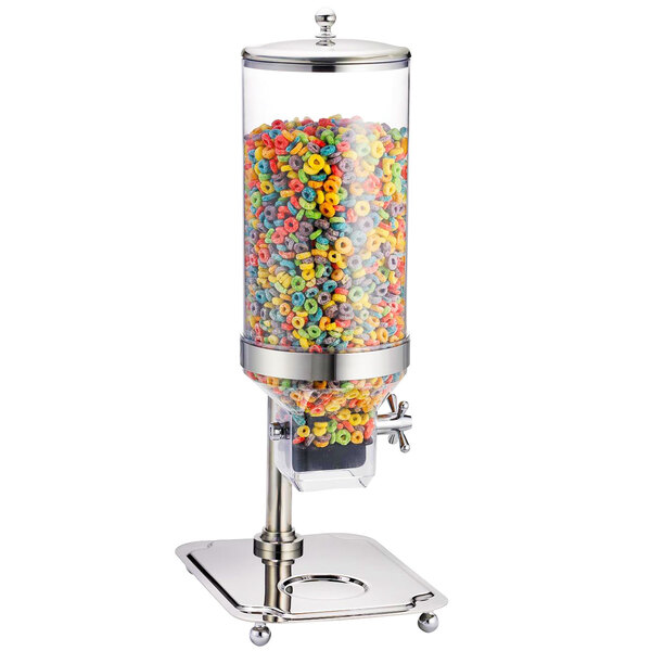 A Bon Chef cereal dispenser with a clear container.
