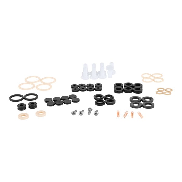A T&S Cartridge Repair Kit with black and white rubber and plastic parts.