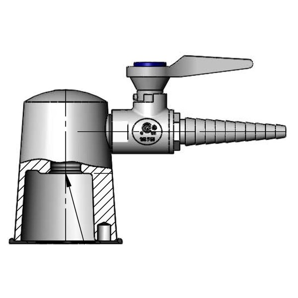 A drawing of a T&S laboratory turret with four hose cocks.