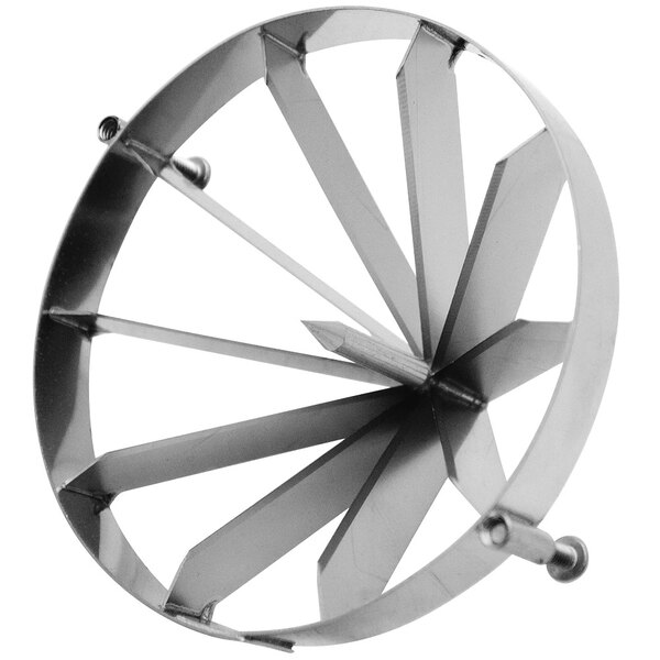 A circular metal Nemco 12 section blade assembly.