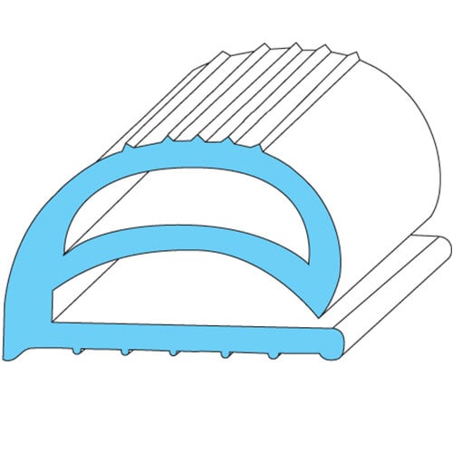 A blue and white drawing of a circular object with a plastic tube inside.