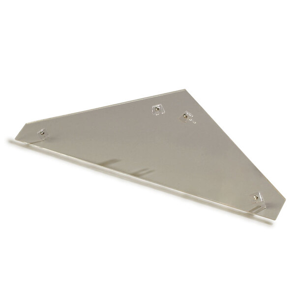 A clear plastic triangle with clear screws on each end.