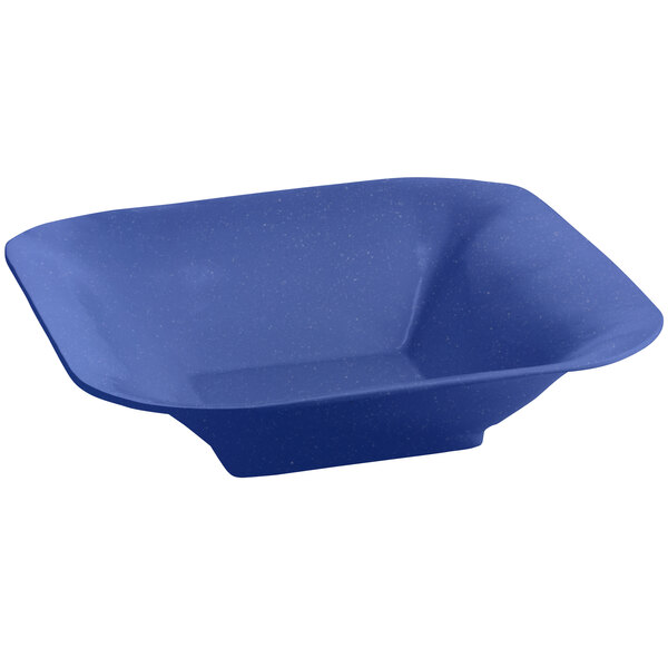 A Tablecraft blue speckle square bowl.