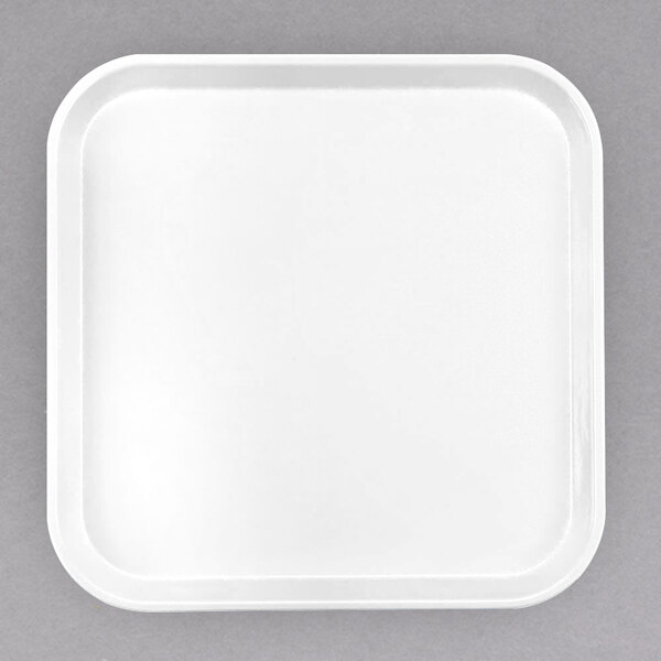 A white square Cambro fiberglass tray.