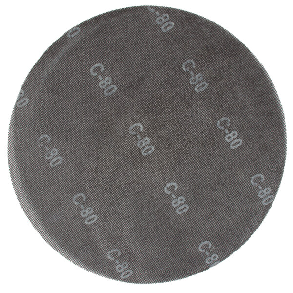 A circular Scrubble sand screen disc with white text reading "80" on it.