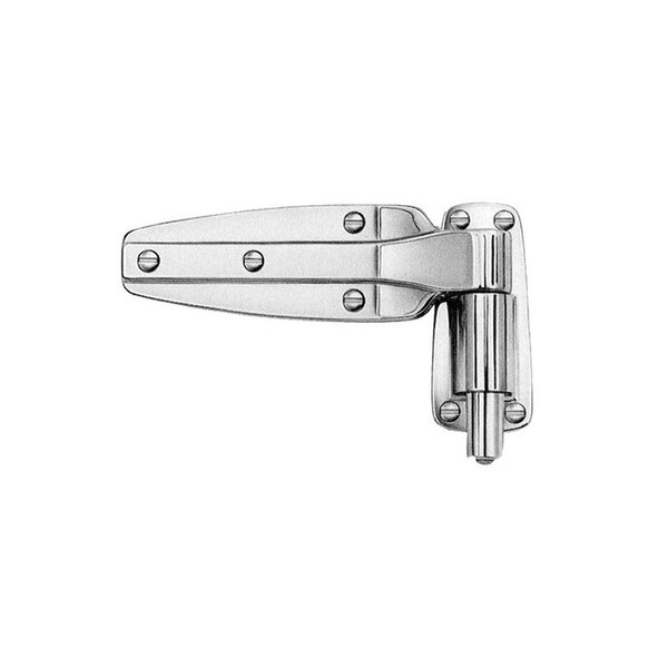 A silver Kason spring-assisted cam lift hinge.