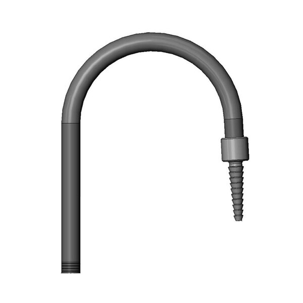 A grey curved PVC gooseneck spout with a screw on the end.