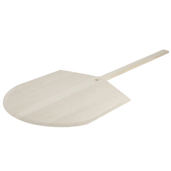 An American Metalcraft wooden pizza paddle with a handle.