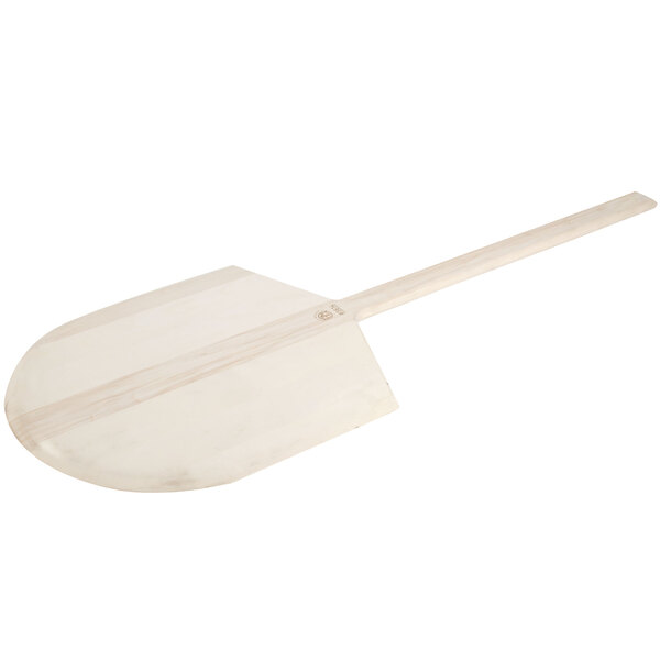An American Metalcraft wooden pizza peel with a long wooden handle.