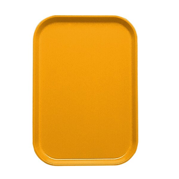 A yellow rectangular Cambro tray insert.