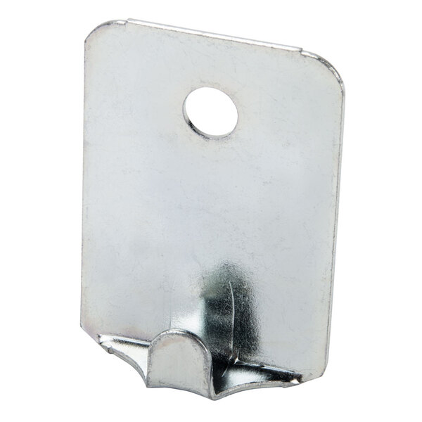 A metal Buckeye wall bracket with a hole in the middle.